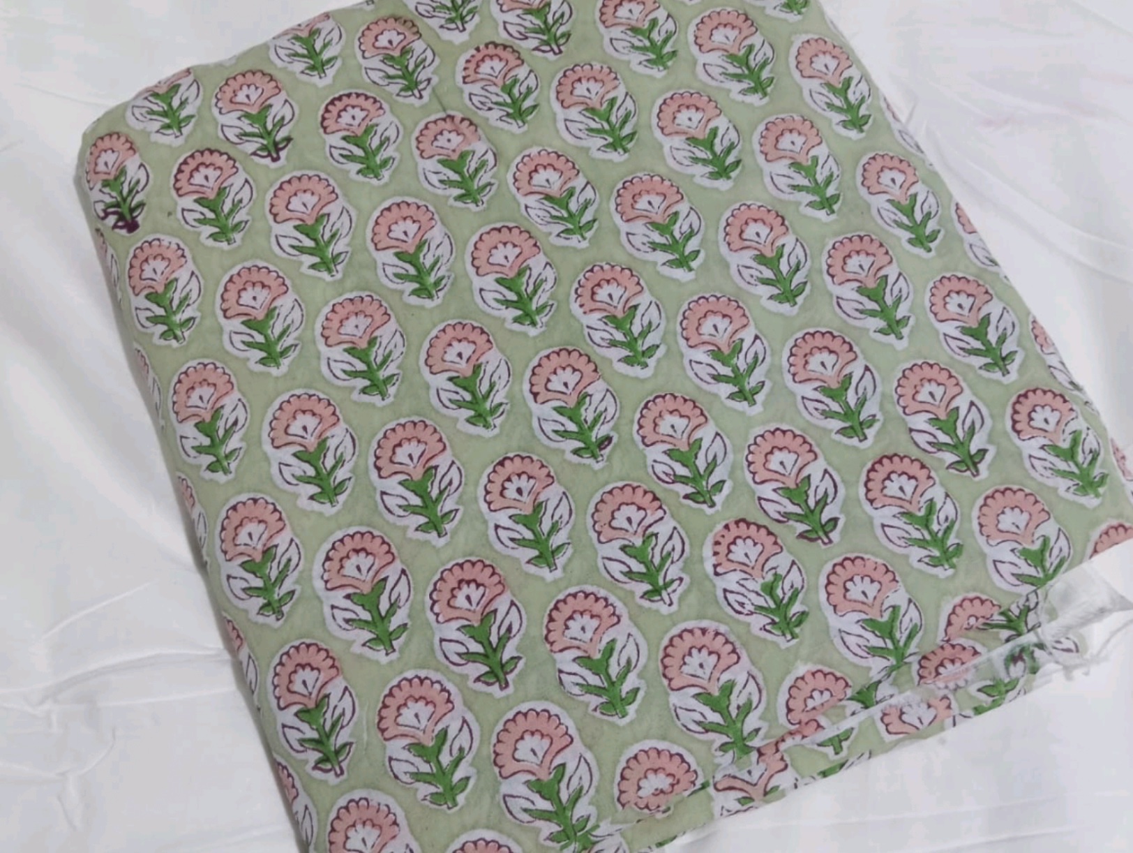 Little Bloom hand block-printed floral fabric — kids yoga pants by BeautifulU CorporateYogi